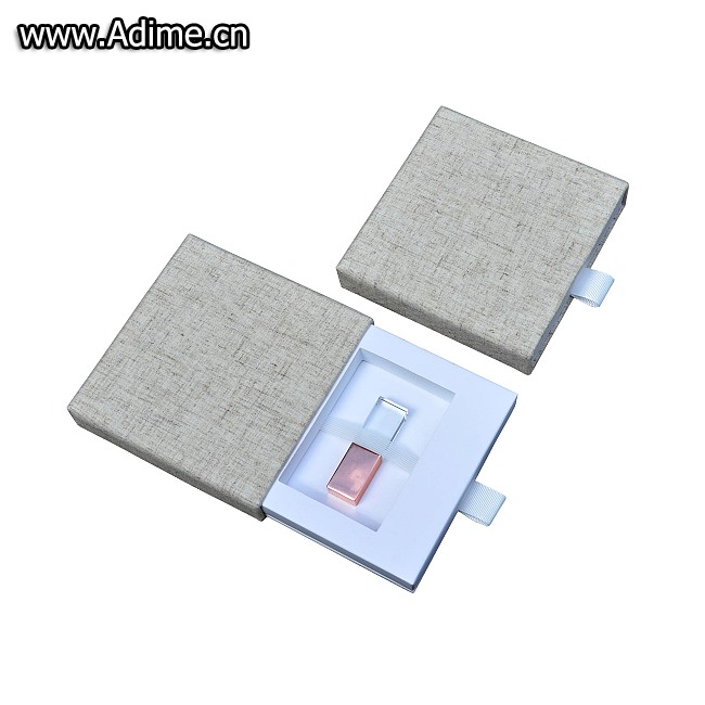 linen USB drive drawer packaging box