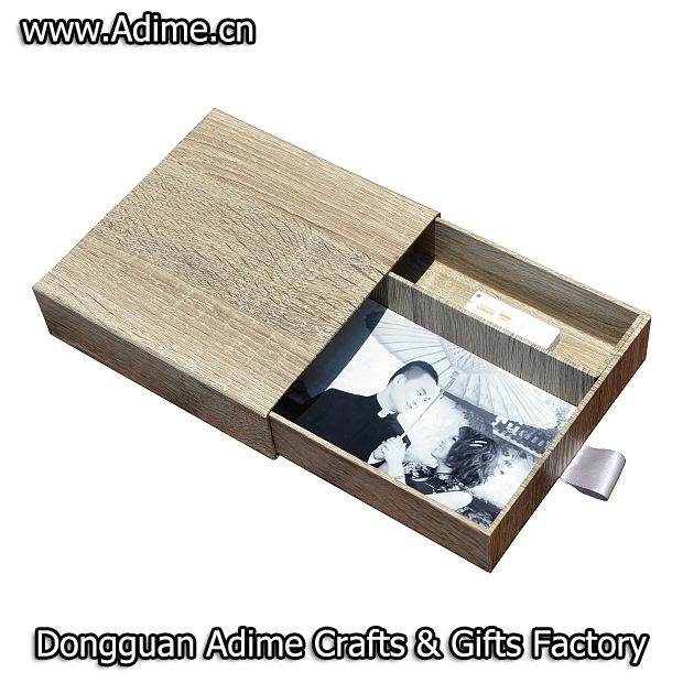 Wood Photo Box with USB Compartment