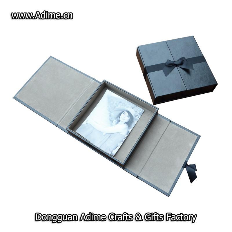 Leather Ribbon Photo Boxes