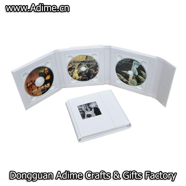 Triple DVD CD Case Leather