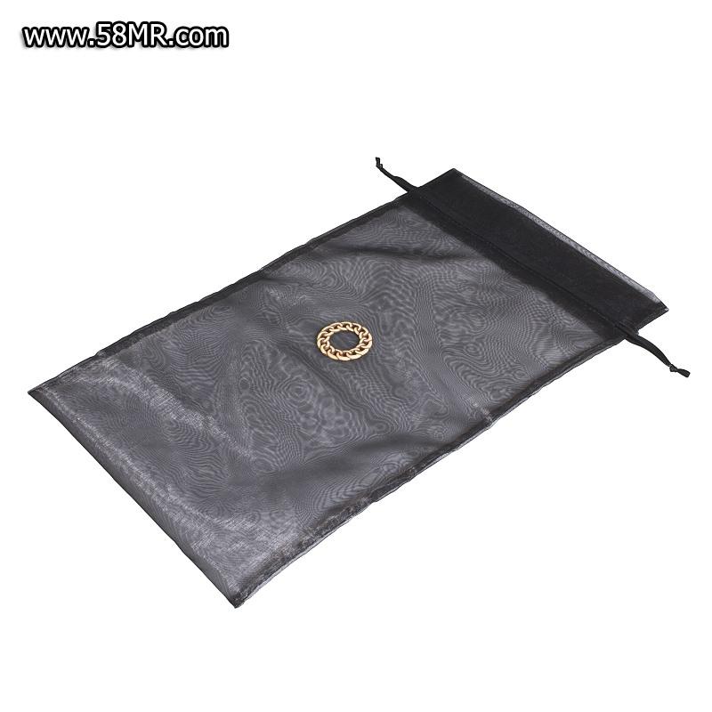 Black Satin drawstring bag