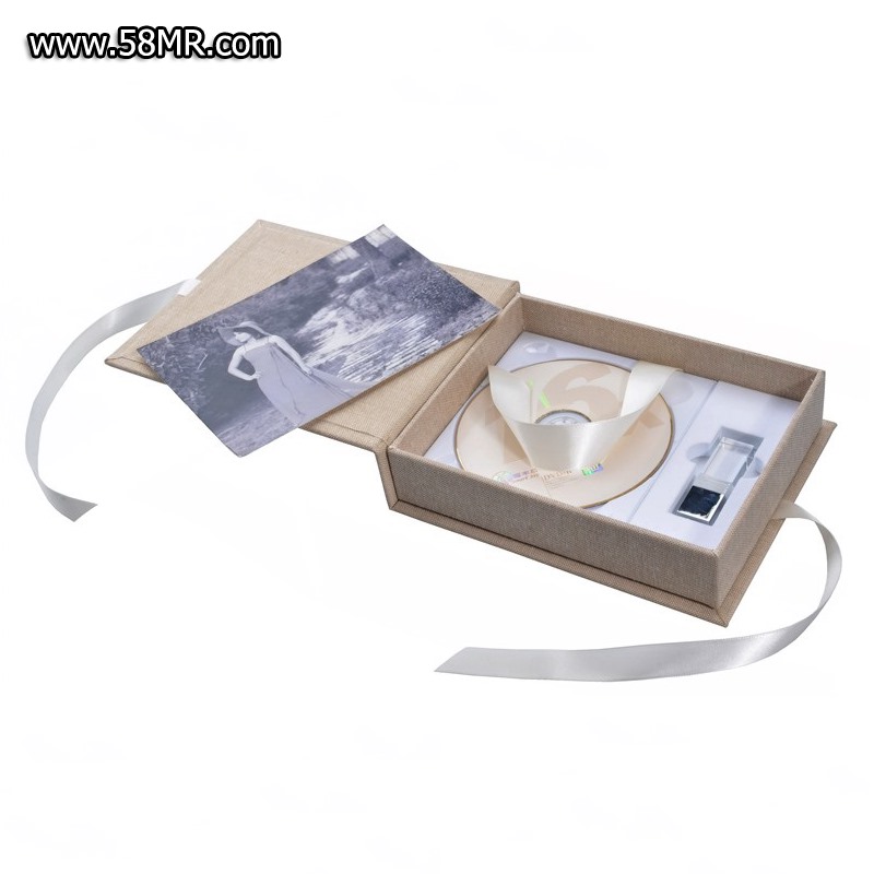 linen CD DVD USB GIFT BOX