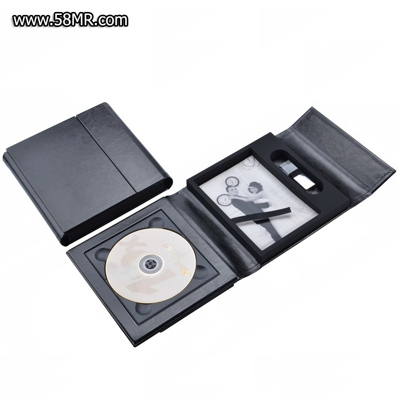 PU leather DVD photo usb packaging box