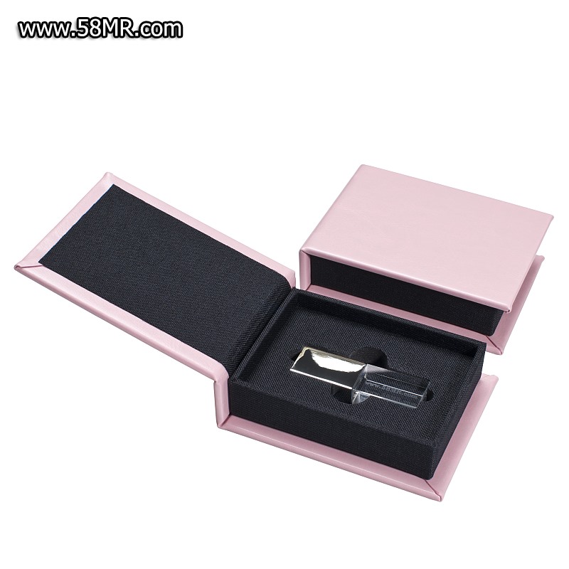 Leather Linen USB flash drive Box